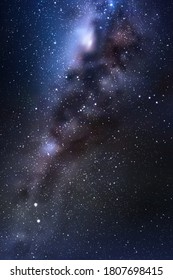 Night starry sky and Milky Way. Stars and nebula. Space background