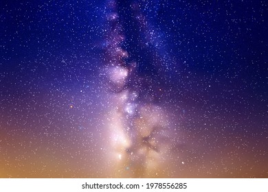 Night starry sky. Milky Way, stars and nebula. Space vector background