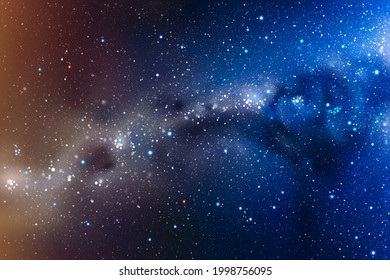 Night starry sky. Milky Way, stars and nebula. Space vector background