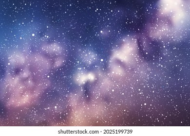 Night starry sky. Milky Way, stars and nebula. Space vector background