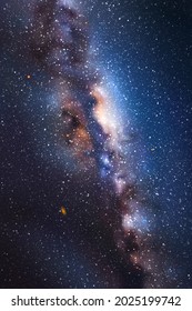 Night starry sky. Milky Way, stars, nebula. Space vertical background