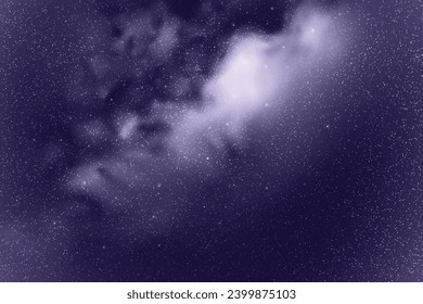 Night starry sky and Milky Way. Monochrome cold blue space background
