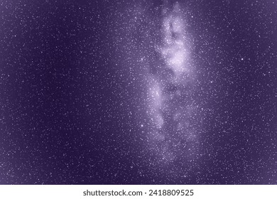 Night starry sky and Milky Way. Monochrome cold blue space background