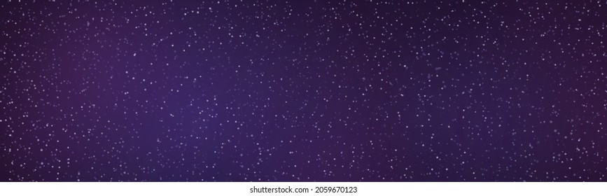 Night starry sky with nebula and constellations. Bokeh effect. Stardust in deep universe and bright shining stars in cosmic universe. Vector illustration for banner, brochure, web design.