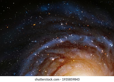 Nachts Sternenhimmel und Nebel. Spiralgalaxie. Weltraum, Vektorhintergrund