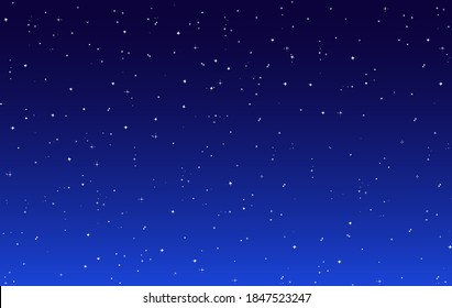 Night starry sky in retro pixel style.