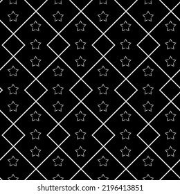 Night starry sky seamless pattern, star on dark background for design