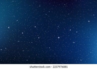 Cielo estelar nocturno, espacio exterior brillante. fondo con estrellas para banner, diseño web. Vector