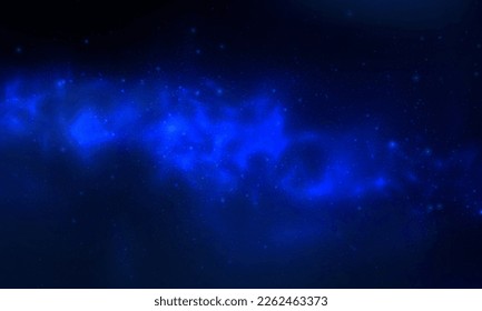 Night starry sky, shining shining space. Abstract background with stars, cosmic glow. Northern lights. Vector