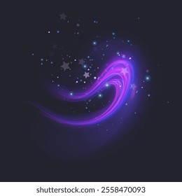 Night starry sky, shining shining space. galaxy background with stars, cosmic glow