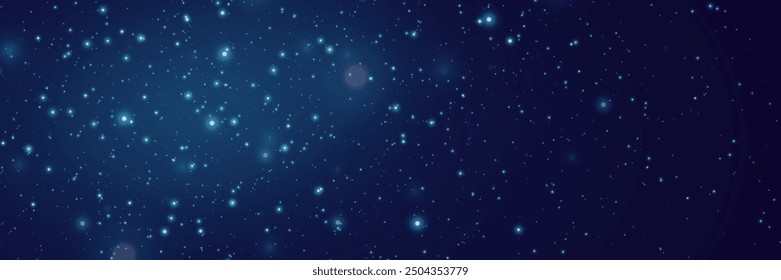 Night starry sky. Spark in the galaxy, distant constellations and star lights. Magic star background.