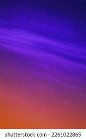 Night starry sky. Stars, cloud in space. Orange blue vertical backdrop