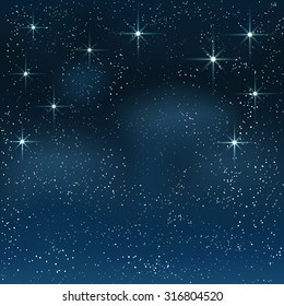 Night starry sky. Vector background .