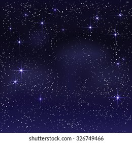 Night starry sky. Vector background .