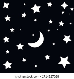 night starry sky vector icon