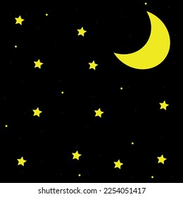 night starry sky vector illustration
