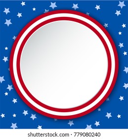 night starry sky, white circle, round banner, abstract background