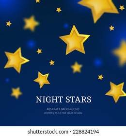 Night stars background. Abstract vector falling stars.