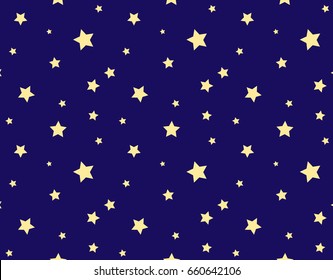 Night with stars  background. Vector seamless pattern.