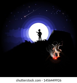 Night with the stars in the sky