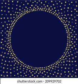 Night stars sky decoration vector card. Stars frame template.