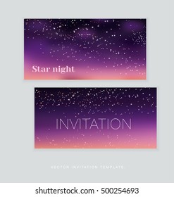 night stars space background. vector illustration of light festive sky