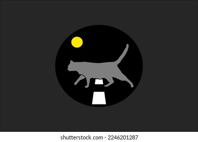 Vector de diseño de gatos callejeros nocturnos