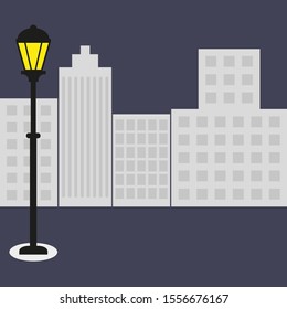 Night street and luminous lantern