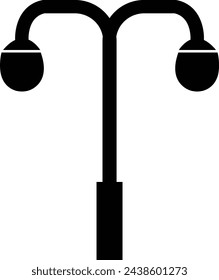 night street with modern led street lights in small city, Urban electro-energy technologies. Vintage Street Lamp and spotlights silhouettes flat vector icon landscape with minimal street lights.