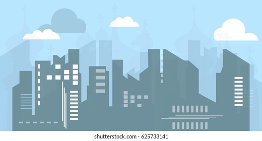 Night street, multi-storey houses, different heights, city landscape