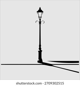 Diseño de Vector de farola nocturna eps