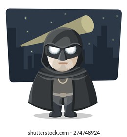 Night Superhero. Vector illustration on a background.