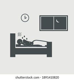 Night Sweat Vector Icon Illustration Sign