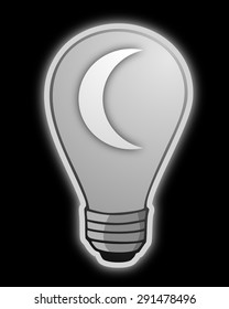 night symbol. light bulb.
