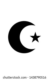 Night symbol of the moon with star, vector