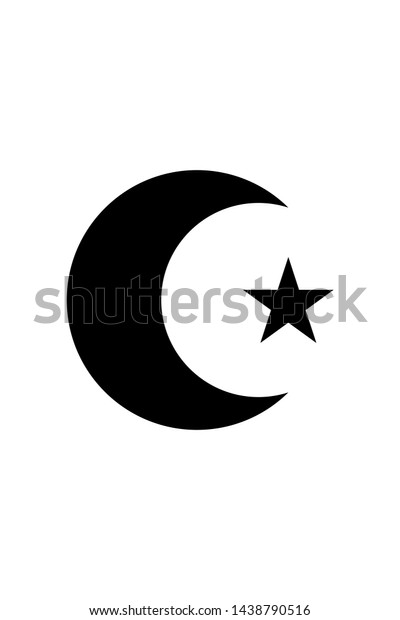 Night symbol of the\
moon with star, vector