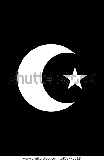 Night symbol of the\
moon with star, vector