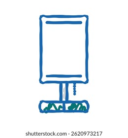Vector de boceto de icono de doodle de lámpara de mesa de noche. signo de lámpara de mesa de noche. ilustración de símbolo aislado