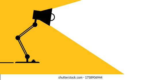 Night table, office desktop lamp Comic brain electric lamp idea doodle FAQ business loading concept Fun vector light bulb icon or sign ideas Brilliant lightbulb education or invention pictogram banner