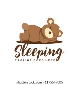 Night teddy bear Sleep Icon Logo Design Element