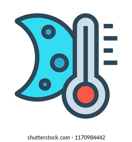 night temperature color line icon