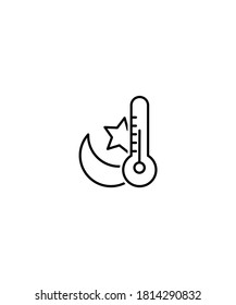 icono de temperatura nocturna,icono de mejor línea vector.