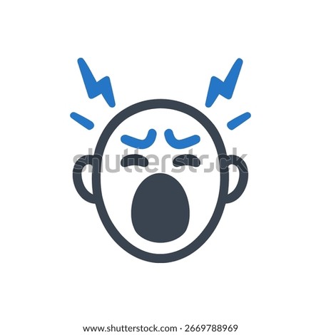 Night Terrors Screaming Child Icon Isolated On White Background 
