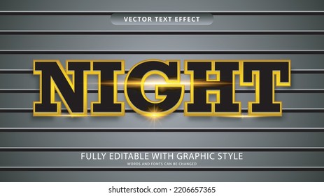 Night Text Effect Editable With Graphic Style