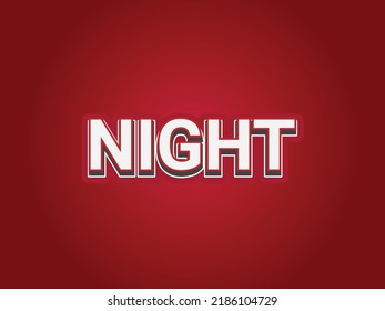 Night Text Effect Template With 3d Bold Style Use For Logo