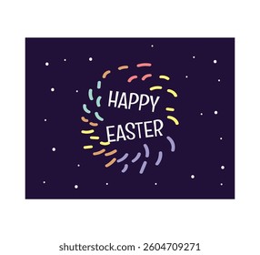 Night theme happy easter banner set