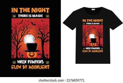 In the night there is magic when pumpkin glow by moonlight