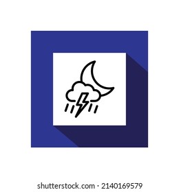 Night thunderstorm icon, Weather icon vector illustration.