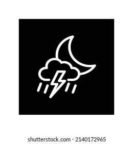Night thunderstorm icon, Weather icon vector illustration.