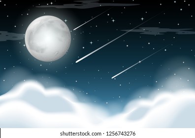Nachtzeit-Hintergrund-Illustration